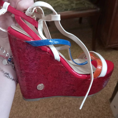 Migato platform shoes new, size 36, red with multicolor details