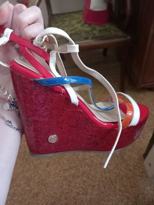 Migato platform shoes new, size 36, red with multicolor details