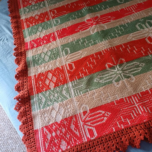 Vintage Handmade Woven Throw Blanket 110x180 cm