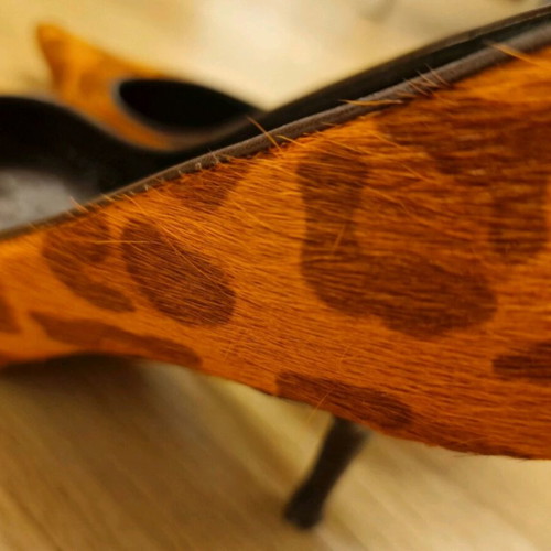Sasha London women's leather orange-brown pump used, size 40