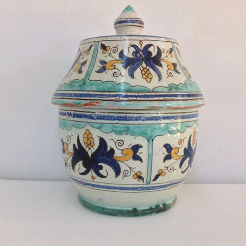 Vintage 1980 Moroccan Safi Vase Igolall/Dmani Handmade with Wooden Base