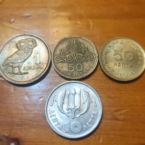 Coins Greece like new, 1973 and 1976, set of 8 pieces