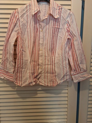 Promod white shirt with red stripes like new, size M
