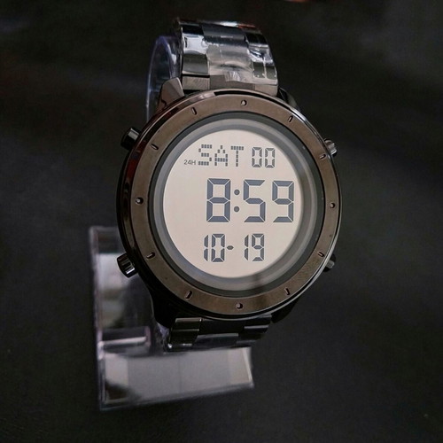 Skmei 1864 digital watch with stainless steel bracelet new, men's, black