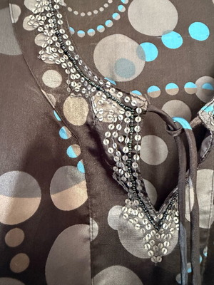 Tunic blouse like new, gray and blue, size S