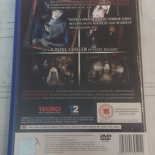 Project Zero 3 The Tormented PS2 cover only used