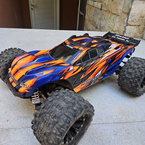 Traxxas Rustler 4x4 VXL RC car used with upgrades and lipo battery