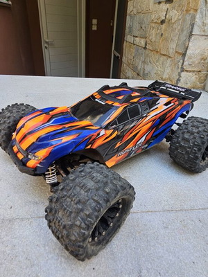 Traxxas Rustler 4x4 VXL RC car used with upgrades and lipo battery