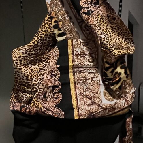 Missguided Wrap Body with Baroque and Leopard Pattern, New