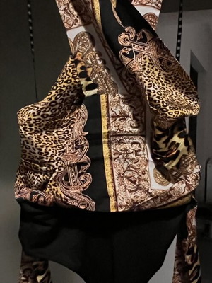 Missguided Wrap Body with Baroque and Leopard Pattern, New