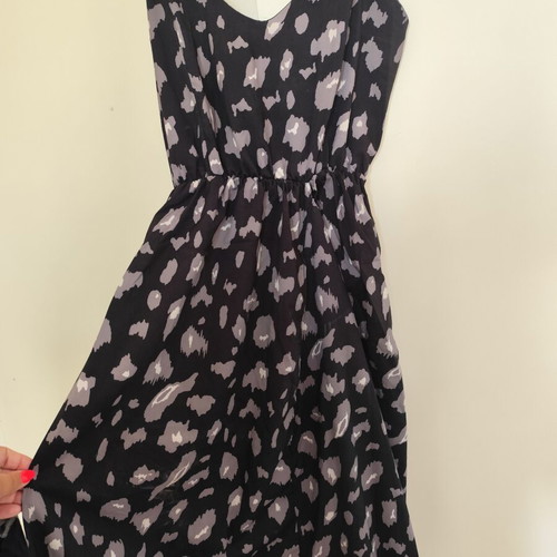 Leopard Print Dress black and grey used, size Large, summer