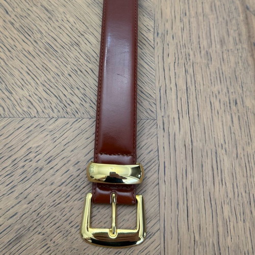 Leather belt used with gold details Genny made in Italy
