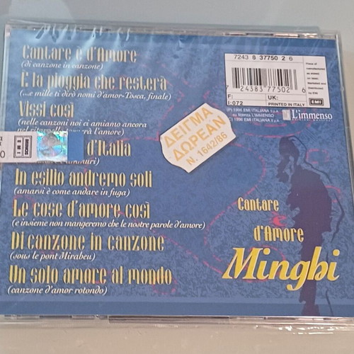 Amedeo Minghi Cantare È D'Amore CD new