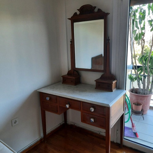 Wooden carved vanity with marble used, early 20th century