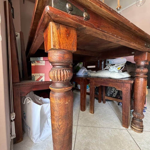 Dining table with chairs used, sturdy construction