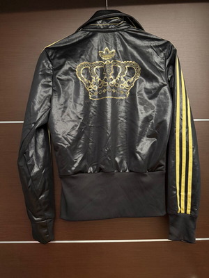 Adidas jacket used, medium size, black and gold