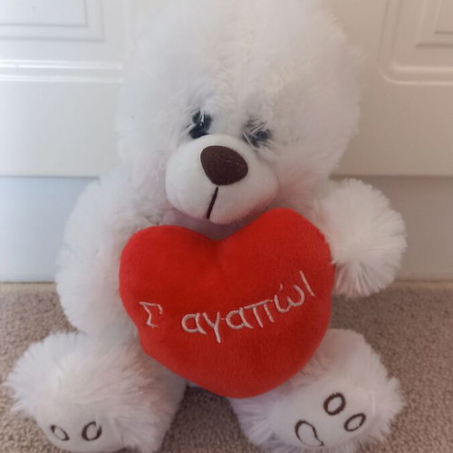 Plush teddy bear like new with message I love you
