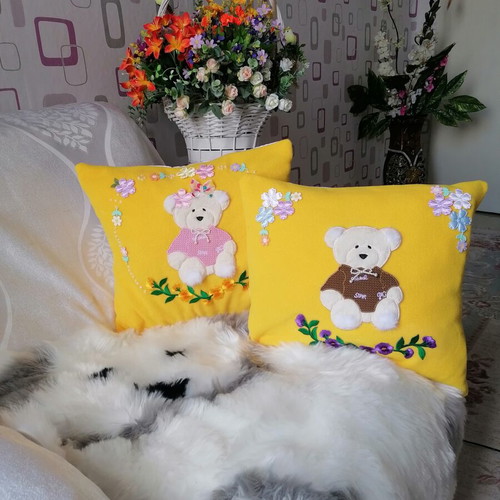Fluffy Pillows for Twins Handmade 40x40 cm without Filling