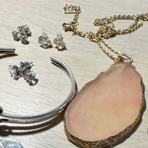 Jewelry set with bracelet, earrings, necklace and ring