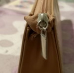 Hunter Handbag Pouch Like New, Beige Synthetic Leather