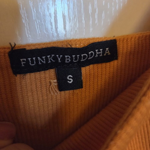Funky Buddha Mustard Ribbed One-Piece Small Like New