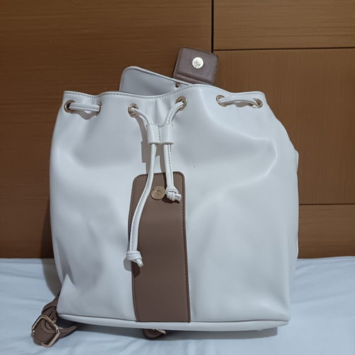 Verde backpack for women new, white and beige