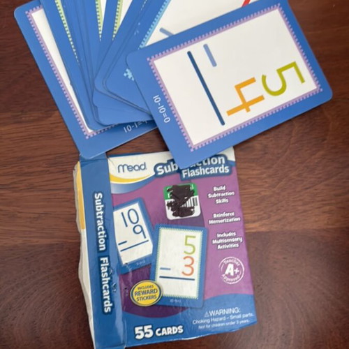 Subtraction cards used