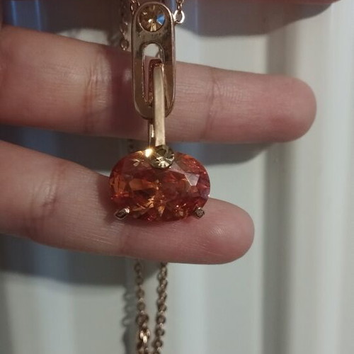Necklace pendant with amber orange stone, like new
