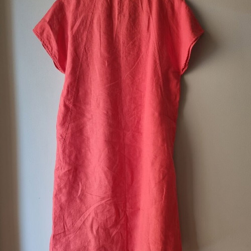 Linen dress like new, cotton blend, watermelon color, size L