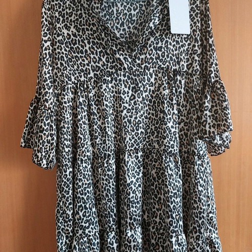 Leopard dress airy one size new, brown