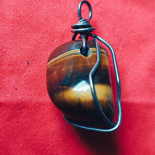 Tiger's Eye Pendant like new, handmade wire wrapping