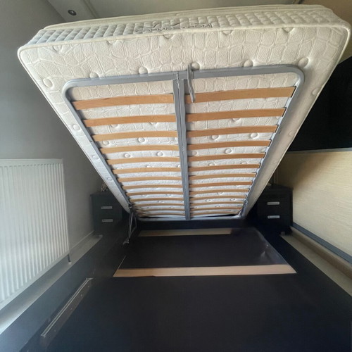 Bedroom set with mattress and storage used