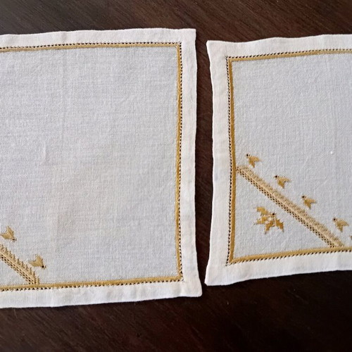 Package of four small handmade Karsanika embroideries like new