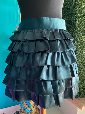 Mango dark cypress skirt with ruffles like new