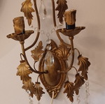 Wall light brass with crystals like new