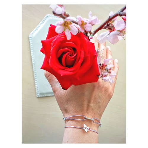 Unisex Handmade Martis Bracelets Set of 2 with Red and White Cord New