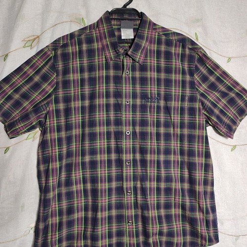 Jack Wolfskin men's short-sleeve plaid shirt, multicolor, size L