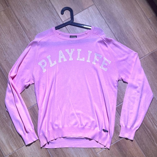 Playlife men's authentic pink blouse size Large like new
