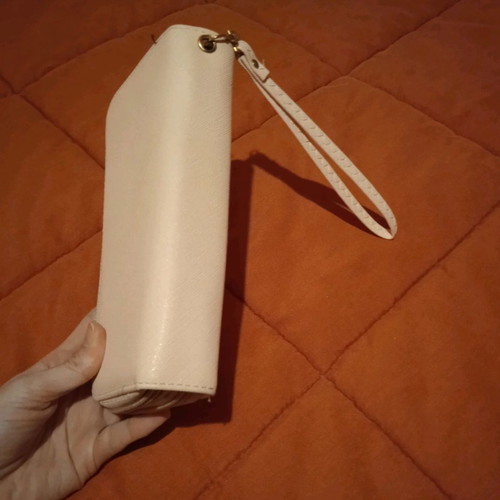 Women's wallet used, pink with detachable strap