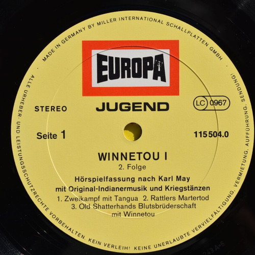 Winnetou 1 Episode 2/3 LP used, German