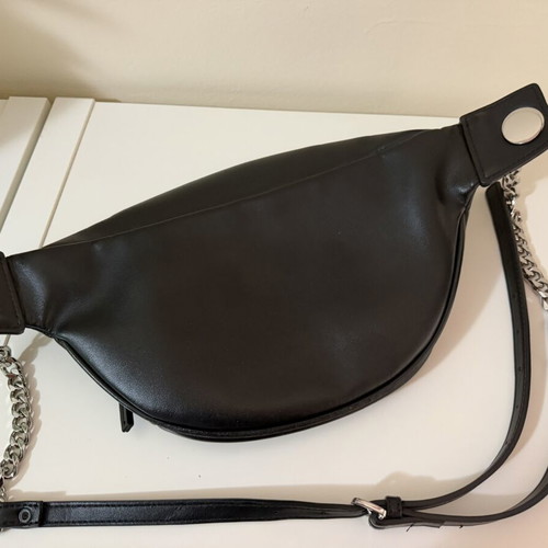 John Richmond black belt bag crossbody with skull and chain