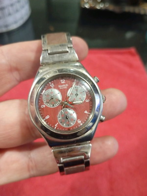 Ρολόι Swatch midi chrono AMARANTHINE μεταχειρισμένο, quartz, κόκκινο