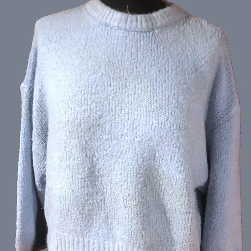 Knitted sweater L new, thick warm, blue