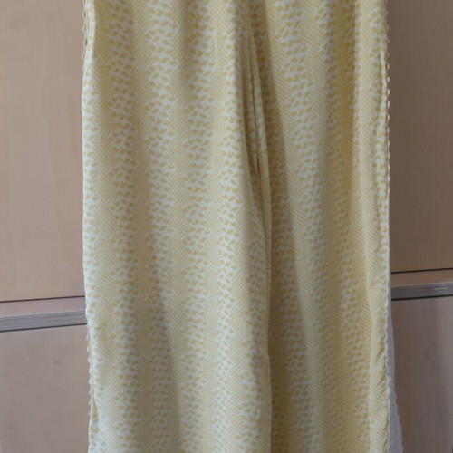Hoss Intropia Wide-Leg Pants New, Yellow Viscose and Lace S/M 36