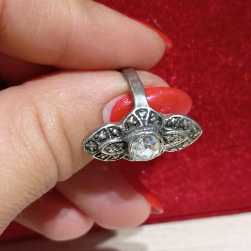 Vintage silver 925 ring with zircon new