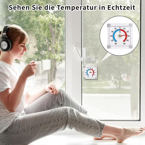 Double-Sided Glass Analog Thermometer new