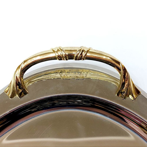 Serving tray used inox with 24k gold details