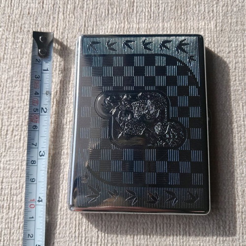 Metallic silver tobacco case with engraved koala, new from Australia