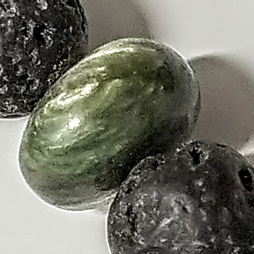 Lava bracelet with seraphinite used, elastic