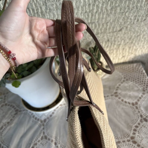 Stradivarius shoulder bag like new, beige and brown, large summer